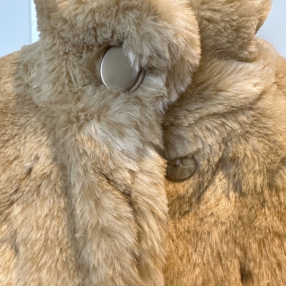 Tulle soft and plush coat in beige size medium - Picture 3 of 5